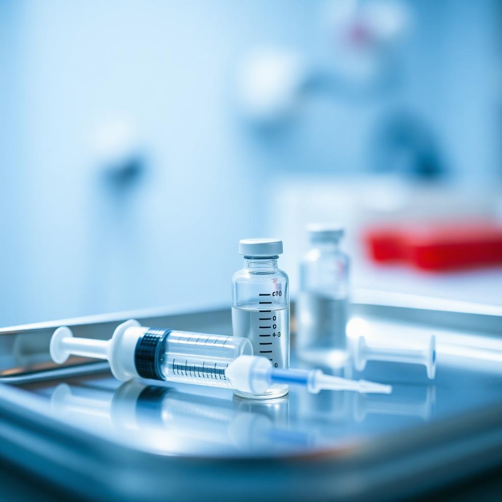 Primer plano de una jeringa en consultorio médico