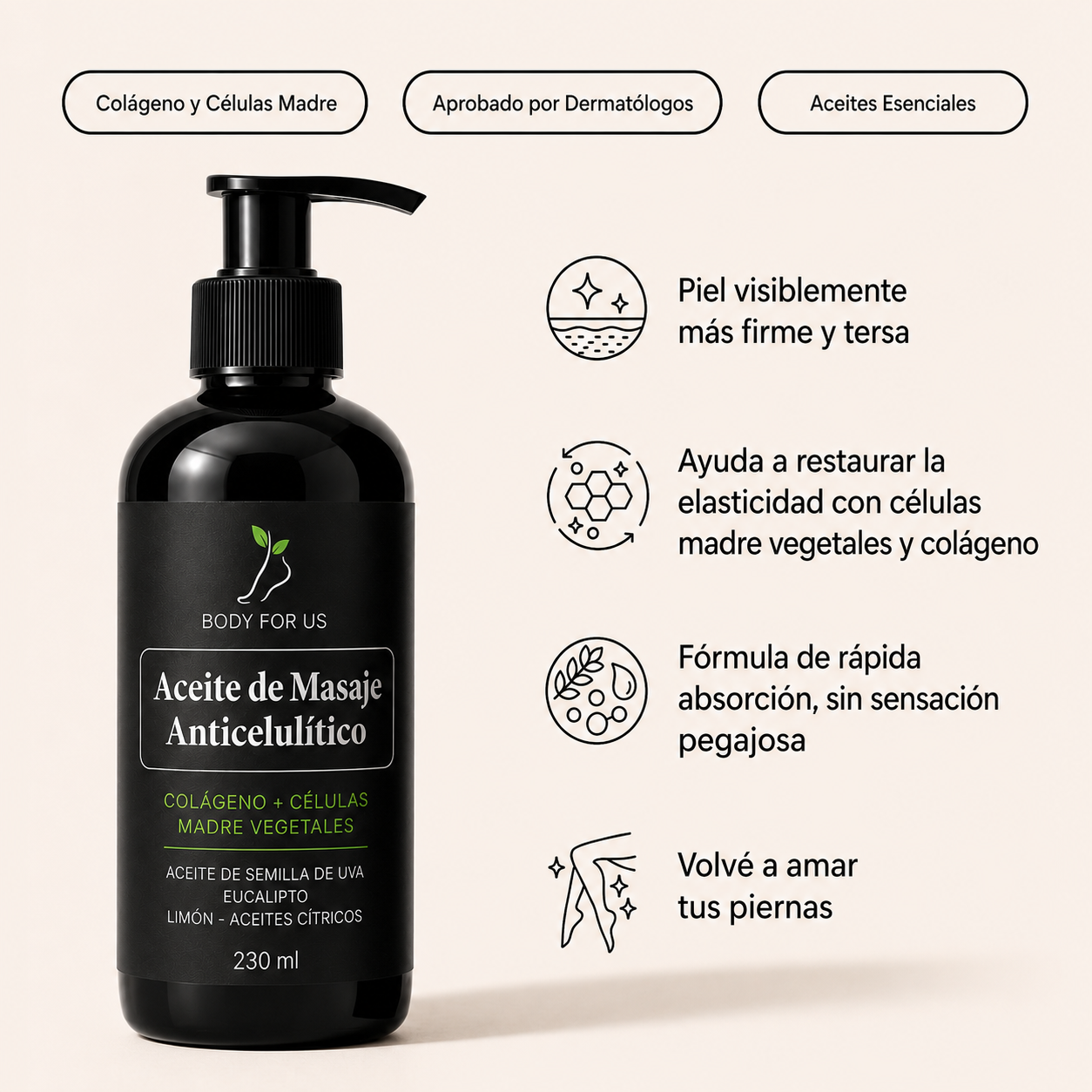 Body For Us — Aceite de Masaje Anticelulítico
