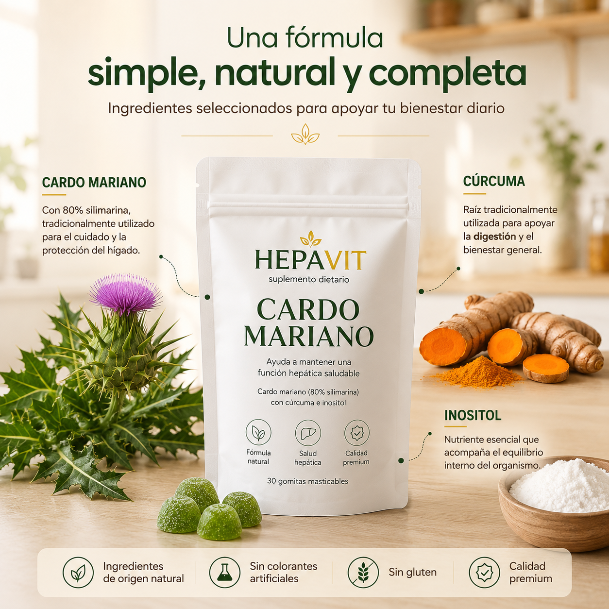 Hepavit Cardo Mariano - Desintoxicación del hígado y limpieza de colon
