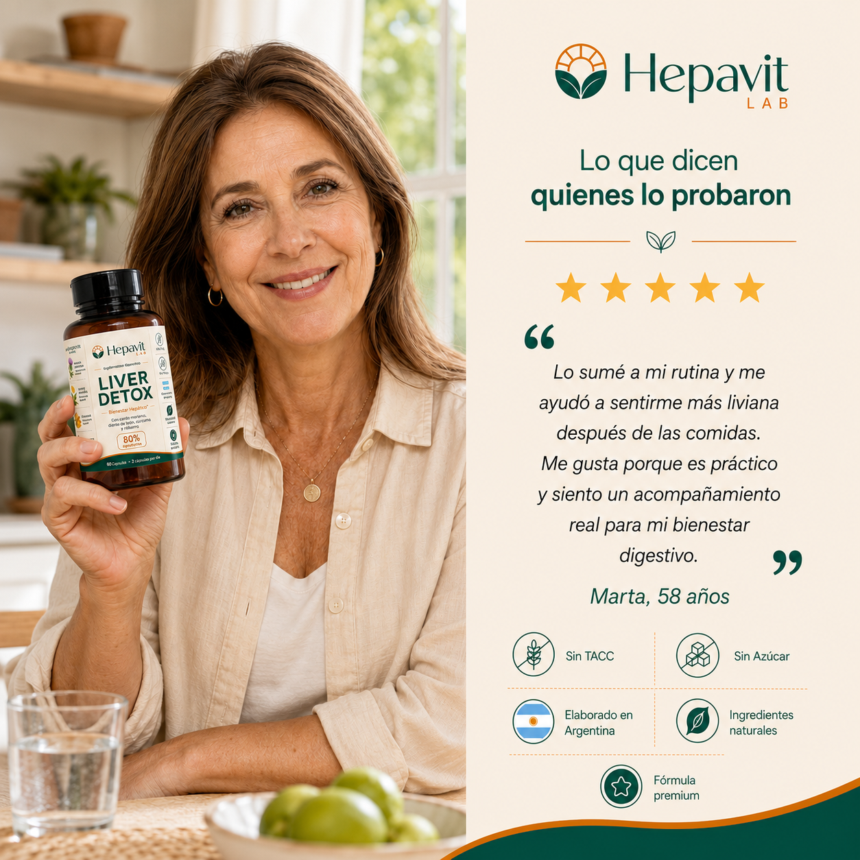 Hepavit Liver Detox — Cápsulas con Cardo Mariano, Diente de León, Cúrcuma y Jengibre