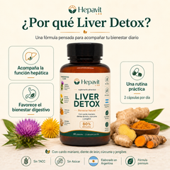 Hepavit Liver Detox — Cápsulas con Cardo Mariano, Diente de León, Cúrcuma y Jengibre