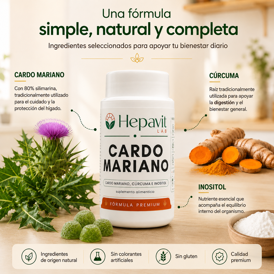 Hepavit Cardo Mariano - Desintoxicación del hígado y limpieza de colon